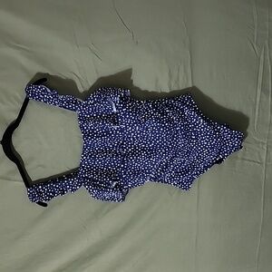 Nwt Kona Sol Size M One piece bathing suit. Blue Polka Dot.